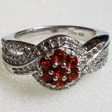 Load image into Gallery viewer, Size 5 Fire Opal and Cambodian Zircon Flower Style