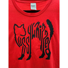 Load image into Gallery viewer, Pussywhipped, Black on Red Scared Cat Logo - Cat Lover Long Sleeve T-Shirt (2XL)