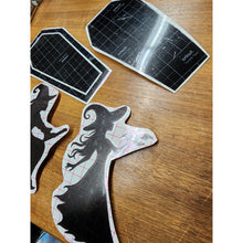 Load image into Gallery viewer, Set of 4 Vinyl Decals Sticker for Halloween Decorations. 2 Witches, 2 Coffins
