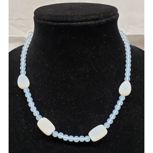 Opalite Drop Beaded Necklace 18" with 2" Extender & Lobster Claw Clasp.