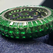 Load image into Gallery viewer, Size 7 AAA Premium Green Cubic Zirconia 4.72 ctw Ring in Platinum Bonded 925 Sterling Silver