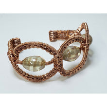 Load image into Gallery viewer, Hand Woven, Nickel Free Copper, Wire Wrapped Bracelet with Italian Morano Glass