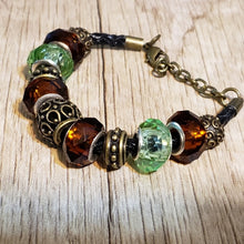 Load image into Gallery viewer, Green &amp; Orange Silver Plated Beads Bracelet