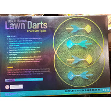 Load image into Gallery viewer, Glow in The Dark Lawn Darts Game 7 Piece Soft Tip Set by Argentos XG1126-MUI NIB