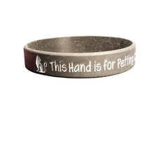 Load image into Gallery viewer, Black &quot;This Hand Is For Petting Cats&quot; Silicone Bracelet, Rubber Wristband