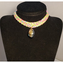Load image into Gallery viewer, Rainbow / Multi Color Nylon Choker with Iridescent Czech Glass Drop, Adjustable