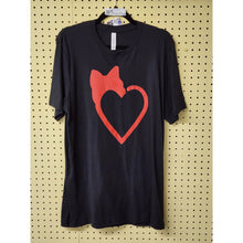 Load image into Gallery viewer, Large "Pussywhipped" Short Sleeve Cat Lover T-Shirt, Red Heart Logo On Vtg Black
