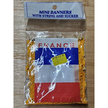 Load image into Gallery viewer, NEW France Flag Mini Banner 4" x 6" w/ Suction Cup Car Window Red White Blue