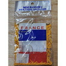 Load image into Gallery viewer, NEW France Flag Mini Banner 4" x 6" w/ Suction Cup Car Window Red White Blue