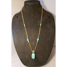 Load image into Gallery viewer, Howlite &amp; Gold Tone Chain 28" Necklace, with 2" drop Bottle Pendant...