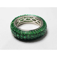 Load image into Gallery viewer, Size 7 AAA Premium Green Cubic Zirconia 4.72 ctw Ring in Platinum Bonded 925 Sterling Silver