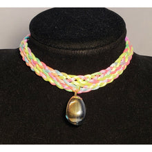 Load image into Gallery viewer, Rainbow / Multi Color Nylon Choker with Iridescent Czech Glass Drop, Adjustable
