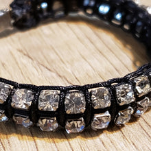 Load image into Gallery viewer, Upcycled, Antique Crystal Bracelet wi Black Nylon