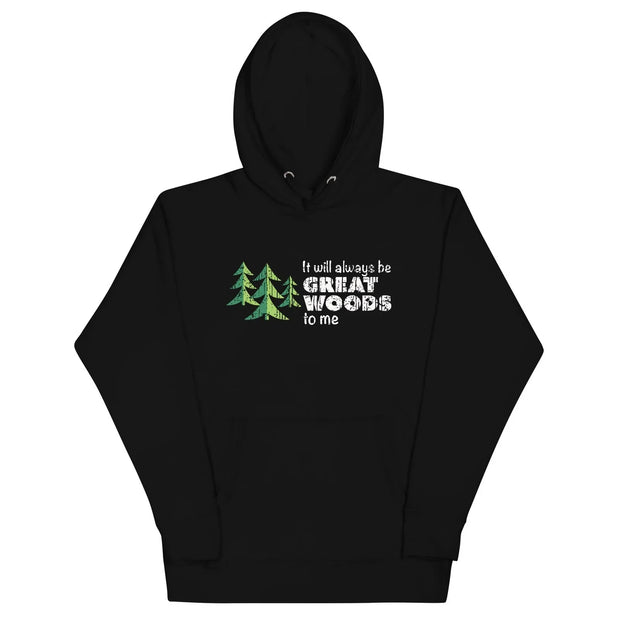 Great Woods To Me white-logo premium unisex hoodie