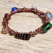 Load image into Gallery viewer, Antique Copper Memory Wire Wrapped Bracelet