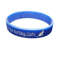 Load image into Gallery viewer, Blue &quot;This Hand Is For Petting Cats&quot; Silicone Bracelet, Rubber Wristband