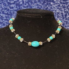 Load image into Gallery viewer, Black Hand Knotted Silk, Howlite Choker Necklace