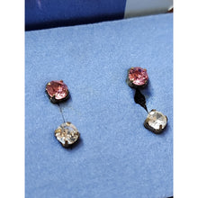 Load image into Gallery viewer, Brand New Pink &amp; White Blinging Stone Set Of Avon Earrings In Box