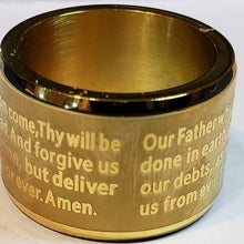 Load image into Gallery viewer, Size 6.5 "Lord's Prayer" ION Plated YG Steel Ring