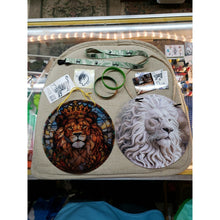 Load image into Gallery viewer, Cat Lover Lot -2 Wristbands, Lanyard, 1 Wall Hang And 1 Window Hang Lion Art