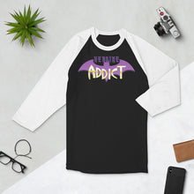 Load image into Gallery viewer, Heroine Addict (BATGIRL inspired Design) 3/4 Sleeve Raglan Shirt