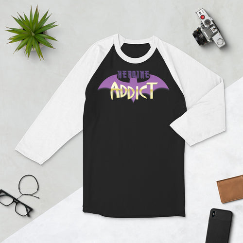 Heroine Addict (BATGIRL inspired Design) 3/4 Sleeve Raglan Shirt