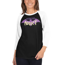 Load image into Gallery viewer, Heroine Addict (BATGIRL inspired Design) 3/4 Sleeve Raglan Shirt