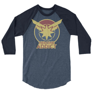 Heroine Addict (CAPTAIN MARVEL inspired Design) 3/4 Sleeve Raglan Shirt