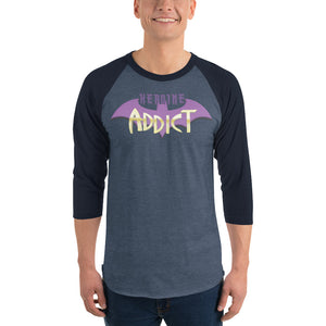 Heroine Addict (BATGIRL inspired Design) 3/4 Sleeve Raglan Shirt