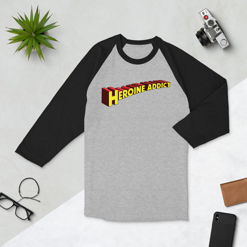 Heroine Addict (SUPERGIRL inspired Design) 3/4 Sleeve Raglan Shirt