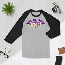 Load image into Gallery viewer, Heroine Addict (BATGIRL inspired Design) 3/4 Sleeve Raglan Shirt