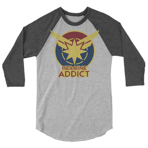 Heroine Addict (CAPTAIN MARVEL inspired Design) 3/4 Sleeve Raglan Shirt