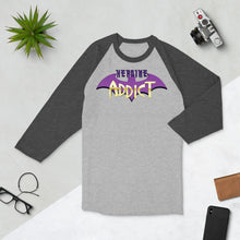 Load image into Gallery viewer, Heroine Addict (BATGIRL inspired Design) 3/4 Sleeve Raglan Shirt