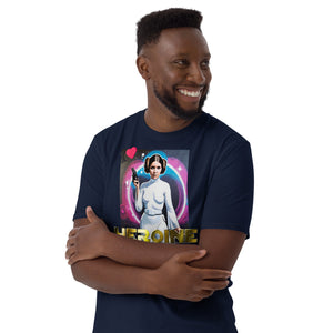 "I Heart" Graffiti Profile, Heroine Addict (STAR WARS, LEIA inspired Design) Short-Sleeve Unisex T-Shirt