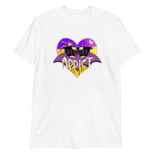 Load image into Gallery viewer, Heart Sticker, Heroine Addict (BATGIRL inspired Design) Short-Sleeve Unisex T-Shirt