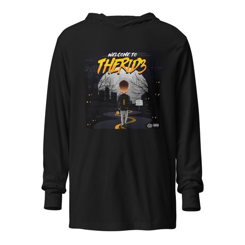 WELCOME TO THE RID3 Hooded long-sleeve tee