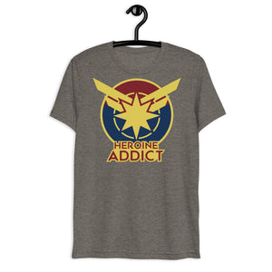 Heroine Addict (CAPTAIN MARVEL inspired Design) Unisex Tri-Blend T-Shirt | Bella + Canvas 3413