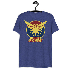 Heroine Addict (CAPTAIN MARVEL inspired Design) Unisex Tri-Blend T-Shirt | Bella + Canvas 3413