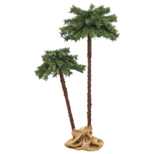 Load image into Gallery viewer, vidaXL Artificial Double Palm Tree with LEDs 35.4&quot;&amp;59.1&quot;