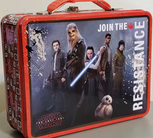 Load image into Gallery viewer, STAR WARS Metal Embossed Lunch Box &quot;Join the Resistance&quot; Rebel / Force / Jedi