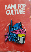 Load image into Gallery viewer, TRANSFORMERS &quot;RETRO ICONIC&quot; 80s Optimus Prime Collectible Enamel Pin by Brian Romero , Bam! Box Exclusive