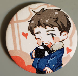 Venom "Hiding" Anime Style, Glittered 2" Button Pin