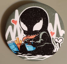 Load image into Gallery viewer, Venom &quot;I&#39;m Loving It&quot; Anime Style, Glittered 2&quot; Button Pin