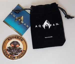 Black Manta (DC Aquaman) Coin in Velvet Pouch. 2019 Loot Crate Exclusive s19