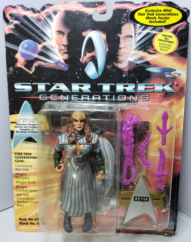 Playmates STAR TREK Generations B'ETOR, Klingon Action Figure - 1994