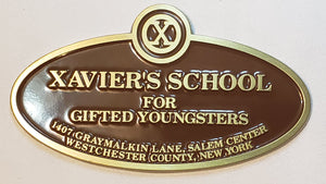 "Xavier's School For Gifted Youngsters" X-MEN Sign Replica. Metal 2.25" x 3.75" Bam! Exclusive (MARVEL)