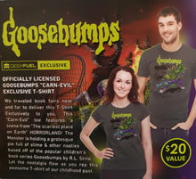 Load image into Gallery viewer, GOOSEBUMPS &quot;CARN-EVIL&quot; T Shirt ft Horrorland!, Geek Fuel Limited Edition Exclusive