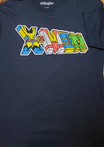 X-MEN Logo with Costumed Letters XL T Shirt (MARVEL) Wolverine, Colossus, Cyclops, Phoenix