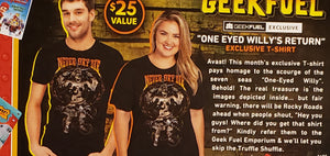 THE GOONIES "Never Day Die" T Shirt. One Eyed Willie's Return, Geek Fuel Limited Edition Exclusive