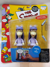 Load image into Gallery viewer, The Simpsons &quot;Sherri &amp; Terri&quot; WORLD OF SPRINGFIELD - Series 8 Interactive Figure (Playmates)